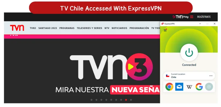 TV Chile accessed via a VPN