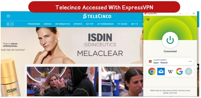 Telecinco access with a VPN